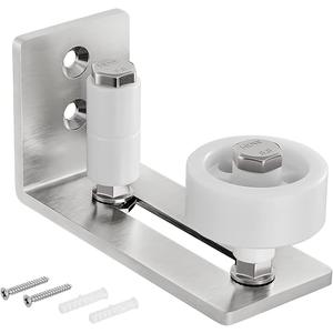 SMARTSTANDARD Sliding Barn Door Floor Guide for Bottom Adjustable Roller - 8 Setup Options for DIYers - Flush Design Bottom Flat Barn Door Floor Guide Stay Roller (Brushed Nickel) 5PCS