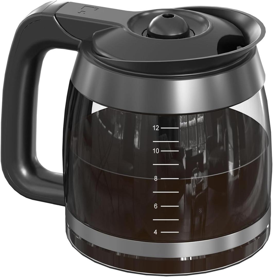 CE251 12-Cup Glass Carafe Pot Replacement Compatible with Ninja Coffee Brewer Maker, Fit Models CE251 CE201 CE201C CE200 CE200C Model# XGLSLID200, 1 Pack