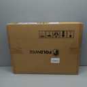 FoldWise Upgraded Folding TV Tray Table - Extra Large & Sturdy Laptop Table for Couch, Height & Angle Adjustable Desk for Dinner, Work & TV - Includes Footrest, Cup Holder, iPad Holder & Edge Stopper ((White) - Bright Wood)