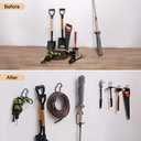 Set of 6 Garage Wall Hooks, Wall Metal Hooks, Double Hooks, Black, Double Garage Hooks for Organizing Ropes, Chairs, Hoses (Model 2)