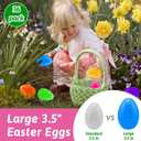 ZMCINER 36 PCS 3.55 Plastic Easter Eggs Fillable Plastic Easter Eggs Bulk Colorful Bright Easter Eggs Empty Perfect for Easter Egg Hunt, Easter Basket Stuffers, Easter Party Favor, Classroom Prize