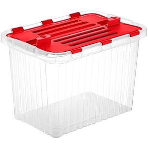 Superio Clear Storage Box with Lid, Plastic Container Bins for Organizing, Stackable Crates, BPA Free, Non Toxic, Odor Free, Organizers for Home, Office, and Dorm (15"x10"x10.25")