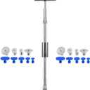 LadyRosian Paintless Dent Repair Puller Dent Puller T-Bar 18Pcs Tool with Removal Pulling Tabs for Auto Body Hail Damage Dent