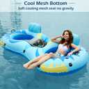 Jasonwell Inflatable River Tube Float - 2 Person Heavy Duty River Float Pool Floats with Removable Cooler Lake Water Tubes for Floating River Raft Lounge Floatie with 2 Cup Holders for Adults (SB)