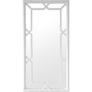 Mirror, Bamboo-Look Solid Wood Frame, Full Length, White, 24" x 48"