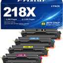 218X Toner Cartridges 4 Pack Compatible for HP 218X HP218X W2180X with Chip Work for HP Color Laser Jet Pro 3201dw MFP 3301fdw 3301sdw 3301cdw 3301 3201 (Black Cyan Magenta Yellow)