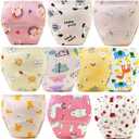 Upairy Training Pants for Boys Girls,Toddler Potty Training Underwear,Leakproof Reusable Kid Confident Panties,Children's Potty Underwear 100% Cotton for 2T-6T(10PCS,L)