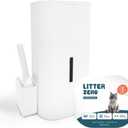 Litter Zero Premium Cat Litter Disposal System, White, Smart Waste Management Bin with Standard Refill, 7-Layer Odor Lock Technology, Made in Korea (1)