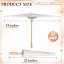 MOTOTO 32 Pieces 33 Inches White Paper Umbrellas Parasol Chinese Japanese Oiled Paper Umbrellas Decorative DIY Painting Parasol for Wedding Bridal Party Decor
