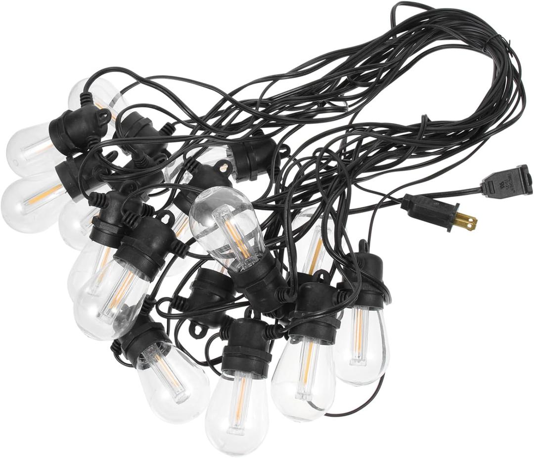 Mikikit Outdoor String Lights 110v Us Plug 15m Led String Lamp for Garden Yard Christmas Tree Tent Camping Xmas Decor