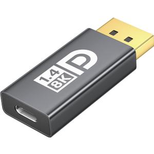 8K@60Hz USB C to DisplayPort 1.4 Adapter, Bidirectional Type C to Display Port Adapter, Thunderbolt 4 & 5 to DP Converter Compatible with MacBook,iPhone 17 16 15,iPad Pro,Samsung/Lenovo/HP/Dell/ASUS
