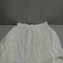 Scarlet Darkness Renaissance Midi Skirt Asymmetrical Ruffle Summer Flowy Skirt with Pockets (Large, White)