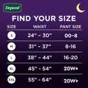 Depend Night Defense Adult Diapers, Incontinence & Postpartum Bladder Leak Underwear for Women, Disposable, Overnight, Extra-Large, Blush, 20 Count