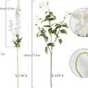IPOPU White Flowers Artificial Delphinium 9PCS with Clematis Greenery for Wedding & Home Decor