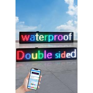 40" x 8" Waterproof Scroll ing LED Sign - Full Color Double-Sided P10 High Resolution USB WiFi Programmable Digital Sign for Business Retail Shop Window Display