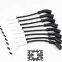 Dasbecan 9070C Spark Plug Wire Extreme 9000 Ceramic Boot Compatible with GM LS3 LS4 LS7 Engines(Black White, 5pcs)