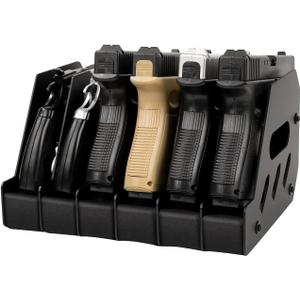 6 Slots Pistol Rack for Gun Safe, Foam Pistol Holder Gun Safe Organizer, Handgun Stand Storage Rack, Guns Cabinet Accessories