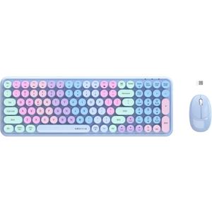 UBOTIE Wireless Keyboards and Mouse Combo (Purple Rainbow)
Colorful Gradient Rainbow Color Retro Typewriter Flexible Keyboard, 2.4GHz Connection and Optical Mouse for PC Wins Mac