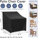 Richwon Patio Furniture Covers Waterproof for Chairs, Lawn Outdoor Chair Covers 2 Pack, Patio Chair Covers for Outdoor Furniture Fits up to 36W x 37D x 36H inches, Black