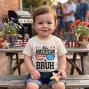 Douhoow Toddler Boys 4th of July Shirt Short Sleeve Letter Print Boys Tshirt 1T 2T 3T 4T 5T 6T Kids Patriotic Outfits
