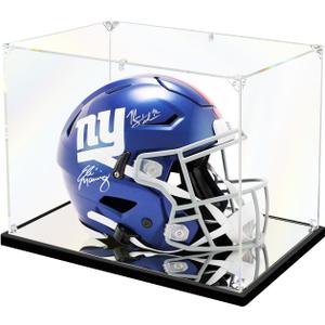 Football Helmet Display Case Mirror Base, Acrylic Display Box for Full Size Football Helmet, Self-Assembly (15.8x11.8x11.8 inch, 40x30x30 cm)
