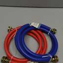 Rubber Washing Machine Hoses,6ft 2pack Washer Hoses,3/4" Universal Fit to Hot and Cold Connection Burst Proof Water Supply Lines