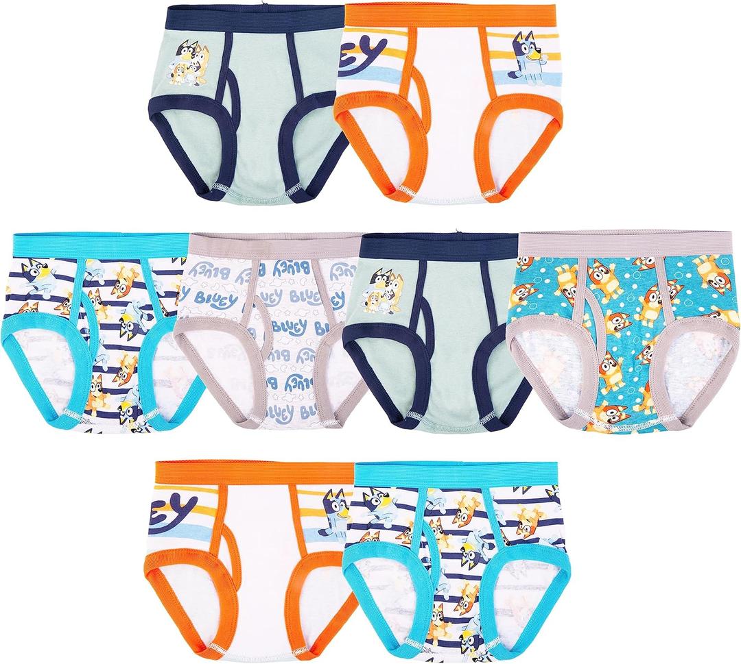 Bluey Boys 100% Combed Cotton Underwear Briefs, Sizes  6