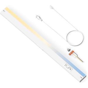Ensenior 12 Inch LED Under Cabinet Lighting Hardwired or Plug-in Installation, 5CCT Color Selectable - 2700K/3000K/3500K/4000K/5000K, Dimmable Under Counter Lights for Kitchen, FCC, 120V, 8W 500LM
