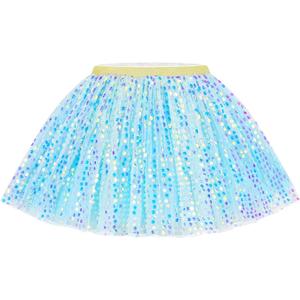 Tutu for Girls Size 2t 3t Green Princess Ballet Layered Outfit Sparkling Sequin Tulle Dance Skirts (Blue)