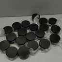 Vivaplex, 20, Amber, 2 oz, Round Glass Jars, with Inner Liners and black Lids