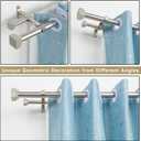 1 Inch Modern Double Window Curtain Rods,36-72 Inch Adjustable Telescoping Heavy Duty Stylish Drapery Rods Decorative Solid Square Allufer Finials for Dual Curtain Rod Window Treatment,Nicked Brushed