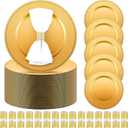 Tanlade 100 Pcs Charger Plates Bulk with Napkin Rings Set Include 50 Plastic Beaded Plate Chargers 50 Napkin Rings 13'' Round Dinner Plate Chargers Set for Table Setting Wedding Party(Gold)