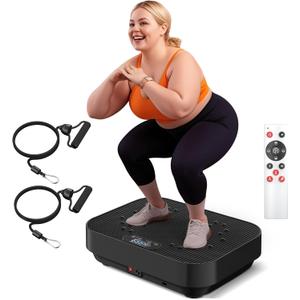 Vibration Plate Exercise Machine, 2025 Upgraded Fitness Vibrating Lymphatic Drainage Full Body Workout Shaker for Weight Loss, Featuring a 330 Lbs Capacity Vibrate Fitness Platform with 8 Modes