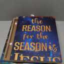 36 Inch Christmas Jesus Sign Lighted Tall Porch Wooden Sign the Reason for the Season Is Jesus Religious Christ Bible Savior Wood Decoration for Christian Home Ornament Faith Holiday Gift