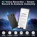 AI Voice Recorder, Audio Activated Recorder with Playback, App Control, Transcribe & Summarize with AI Technology, 190 Languages, 64GB Memory, Suitable for Lectures, Learning, Meetings, Calls