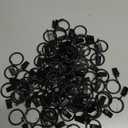 HOZEON 80 Pack 2 Inches Curtain Rings with Clips, Decorative Rustproof Drapery Clip Rings, Vintage Curtain Rod Clip Rings for Bathroom, Room and Parlor Window, Black