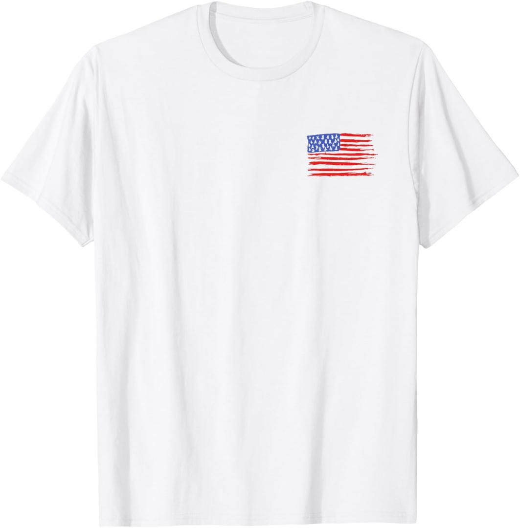 USA Flag United States of America 4th of July simple Vintage T-Shirt