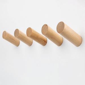 evory 5 Pack Natural Wooden Coat Hooks Wall Mounted(Heavy Duty Entryway Wall Hangers)(Handmade Rustic Hat Hooks Includes 5 Leather Strap) for Keys Hat Coat Shower Curtain Playroom Bathroom Decor