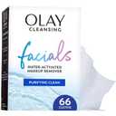 Olay Makeup Remover Wipes, Daily Facials Deep Clean Face Cleanser for Normal to Oily Skin, Alcohol & Fragrance Free, Soft Face Wash Towels, Travel Essentials for Women, Convenient Dry Cloths, 66 ct