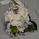Wedding Bouquets for Bride Bridesmaid,White Champagne Artificial Roses Flowers for Wedding Church Decoration (7.5in)