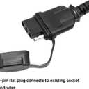 5ft 7 Way Round to 4 Way Pin Flat Trailer Connector Adapter Coiled Wiring Cable, 7 Pin Round to 4 Pin Flat Trailer Wiring Adapter Extension Harness for Truck RV Trailer 60inch