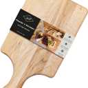 LABELL Small Canadian Maple Wooden Cutting Board with Handle, Flat Paddle Cutting Board with Handle, Multi-Purpose Charcuterie Boards with Handles for Meat, Cheese, Veggies - 7" x 14" x 0.75"