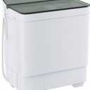 Portable Washing Machine, Twin Tub 18.7 Lbs Capacity, Washer(14.3 Lbs) and Spinner(4.4 Lbs) Combo, Compact Laundry Washer for Home, Apartment, Camping, RVs and Dorms, Black/White