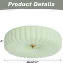 KCO Lighting Nordic Green Glass Flush Mount Ceiling Light Vintage Round Semi Flush Mount Ceiling Light Fixture Mid Century Modern Bathroom Overhead Light LED Ceiling Lights