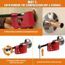 Compression Sleeve Puller Tool Remove Ferrule & Nut Of Pipe, Ferrule Puller For 1/2 Copper Water Compression Sleeve & 1/2-Inch Copper Tubing, Plumbing Tools Compression Ring Removal Tool