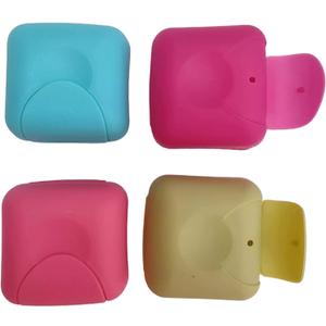 4 Pcs Portable Travel Soap Container Case Box Holder, Plastic Soap Case Organizer for Home, Bathroom, Hiking, Camping and Other Outdoor Activities (Blue Green Pink, Rose Red)
