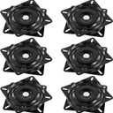 MANCHAP 6 Pack 6 Inch Swivel Plate, Black Bar Stool Seat Replacement, Smooth Swivel Chair Base, Rotating Swivel Plate for Recliner Chair Stool