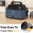 Sunvivi 28 Quart Electric Roaster Oven Turkey Roaster with Lid Electric Roasters with Removable Pan Large Roaster,Visible & Self-basting Lid, Fast Heating & Thaw/warming Setting,Dark Blue
