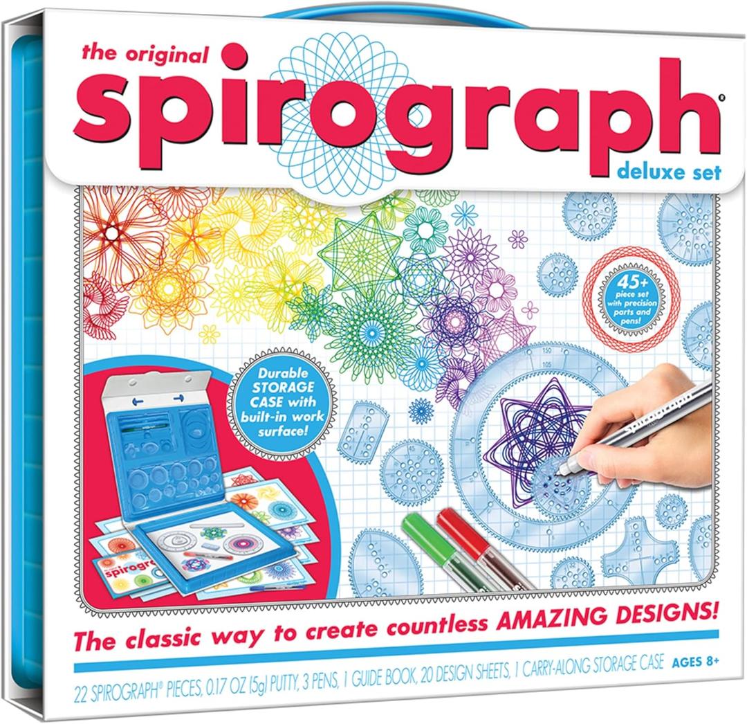 Spirograph  Deluxe Set  Spiral Art Drawing Kit  The Classic Way to Make Countless Amazing Designs  For Kids Ages 8+