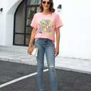 100 Days of School Shirt Women Preschool Teacher Shirts Kindergarten Celebration Tees Tie Dye Teachers Short Sleeve Tops (L)